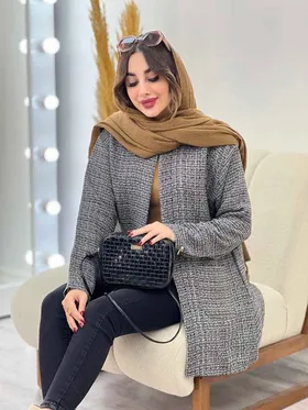 مانتو پاییزه جلو باز دو جیب