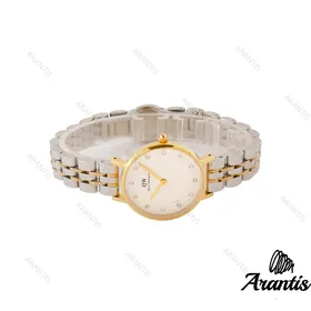 ساعت دنیل ولینگتون مینی زنانه دورنگ طلایی ایندکس نگین w-7995
