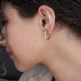 گوشواره ژوپینگ مدل قلبی نگین‌دار