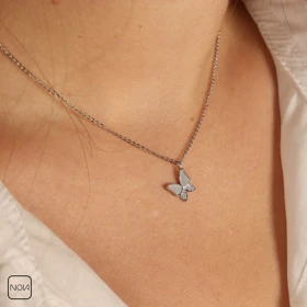 گردنبند نقره پروانه کد 251298