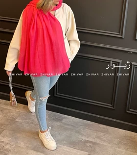 شال ساده پلیسه نخی