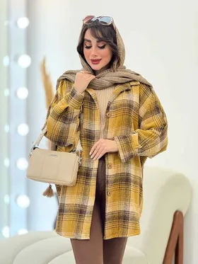 پالتو چهارخونه تک جیب تیبا