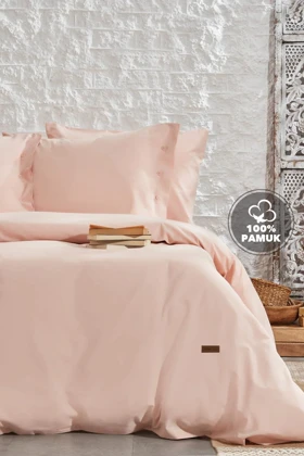 سرویس روتختی دو نفره Yataş مدل Plain پنبه‌ای - صورتی