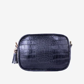 کیف دوشی چرم زنانه مدل d059 (مشکی کرو)