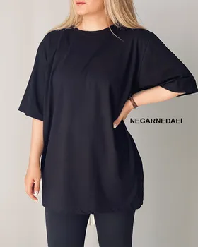 تیشرت زنانه و مردانه لانگ ( مشکی )