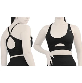 نیم‌تنه ورزشی زنانه جیم شارک مدل PB-4H0248 مشکی