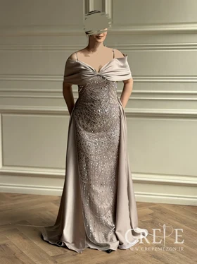 ماکسی دکلته پاپیونی کارشده نجلا