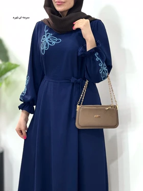 پیراهن مانتویی گلدوزی یامین