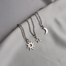 ست گردنبند سه نفره‌ی آسمان✨🌞🌙