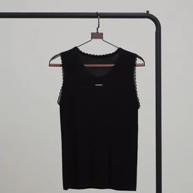 تاپ کریستال یقه گیپور (مشکی)