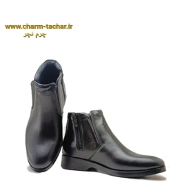 نیم بوت چلسی مردانه بغل زیپ چرم طبیعیsi934