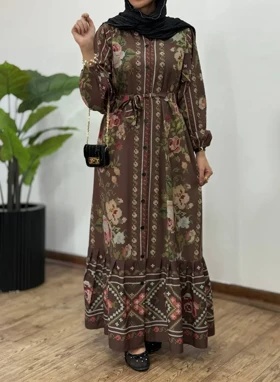 پیراهن بلند دکمه دار شرمیلا 3