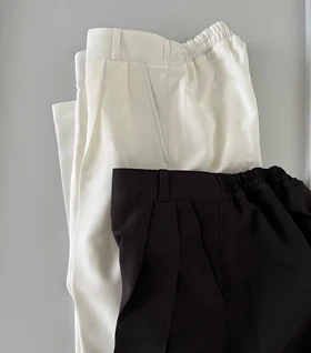 شلوار کرپ سفید زنانه مدل بیسیک کد 010