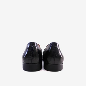 کفش تخت چرم زنانه مشکی مدل sh110