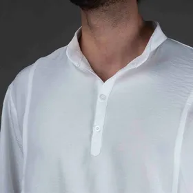تیشرت یقه فرنچ شلوارک .سفید