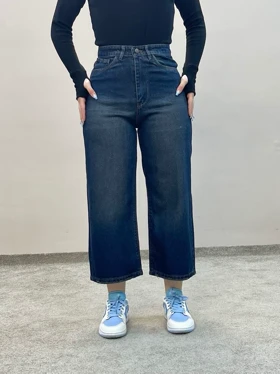شلوار جین واید لگ سورمه ای تینت 8446ویتا
