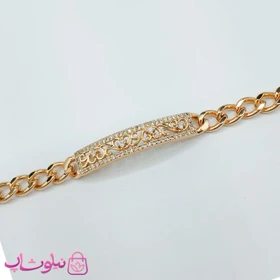 دستبند زنانه ژوپینگ با پلاک نگین‌دار کد 2997