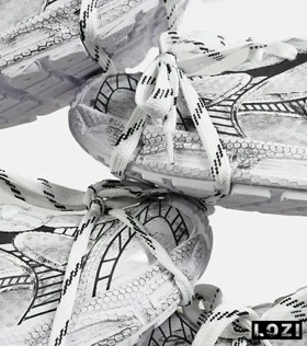 کفش کتانی مردانه و زنانه سفید مشکی Balenciaga 3XL مدل 7274