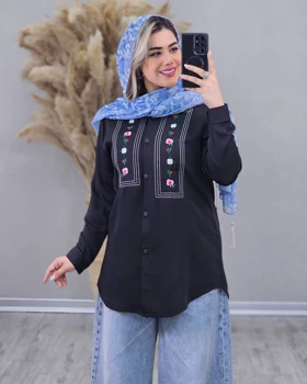 شومیز مانتویی گلدوزی