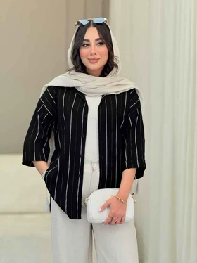 مانتو راه راه شاین دار