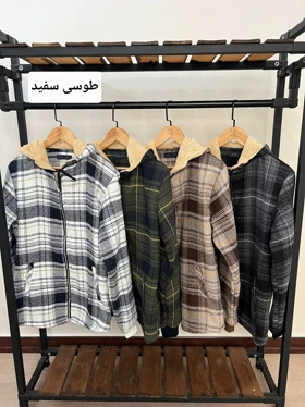 سویشرت چهارخانه کلاهدار 6104
