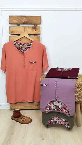 تی‌شرت ده دکمه جیب‌دار