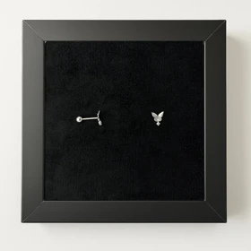 پیرسینگ گوش نقره اصل 925 عیار مدل پروانه ساده تک نگین