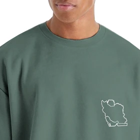 تیشرت مردانه اورسایز نخی IRAN مدل TS1989 Gr