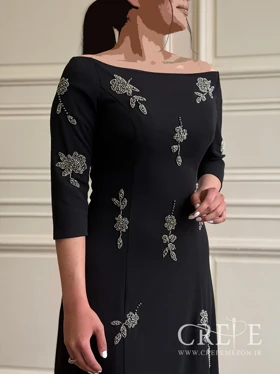 ماکسی آستین کوتاه سنگدوزی