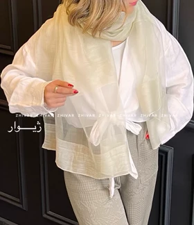 شال ساده حریر دولایه