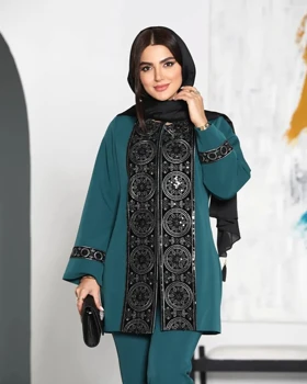 مانتو کتی مازراتی پولکدوزی یقه گرد