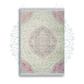 *جدید* فرشینه از جنس پارچه شانل مخمل ترک طرح فانتزی برند دفه کد 1875