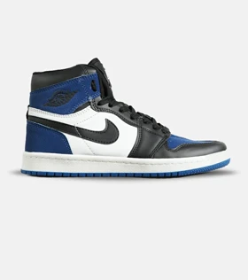 کفش کتانی مردانه و زنانه ساق‌دار مشکی آبی سفید NIKE jordan 1