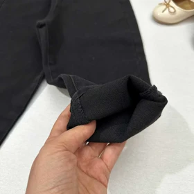 شلوار کتان مام دخترانه مشکی خرگوش دار