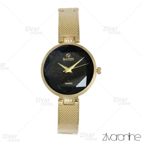 ساعت داتیس زنانه بند حصیری طلایی صفحه اکلیلی 103743