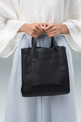کیف دستی زنانه چرم مصنوعی دسته دار دیوید جونز DAVIDJONES (مشکی)