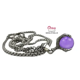 گردنبند جدید اسپرت طرح پنجه عقاب/گوی آمیتیست