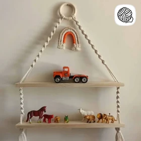 شلف مکرومه بافی 2 طبقه اتاق کودک مدل آرتین