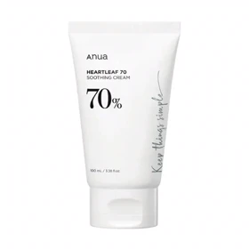 کرم تسکین‌دهنده صورت آنوا, مدل Heartleaf 70 مناسب انواع پوست حجم 100 میلی‌لیتر