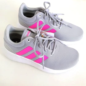 کفش آدیداس اصل طوسی با خط صورتی کد SH93