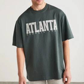 تیشرت آستین کوتاه طرح ATLANTA قالب Over Size