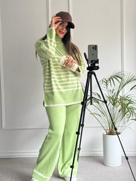 ست مانتو شلوار بافت نیکی