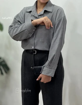 تونیک راه راه جلو دکمه