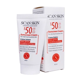 کرم ضد آفتاب بی رنگ SPF50 پوست چرب اسکن اسکین 40 میل