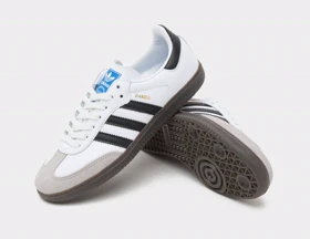 کفش اسپرت کتانی سامبا زنانه و مردانه سفید مشکی samba adidas کد 262501