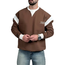 دورس مردانه پنبه قهوه ای سه نخ طرح UNSTOPPABLE