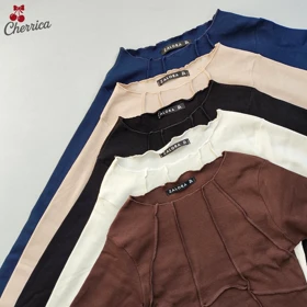 کراپ آستین بلند دوخت دار کد 11