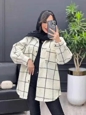 شکت دو جیب دکمه چوبی