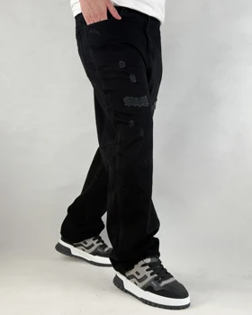 شلوار جین مردانه نیم بگ رنگ مشکی ronak convers کد 00056