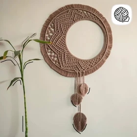 دیوار کوب مکرومه بافی مدل پریماه (قطر 50CM)